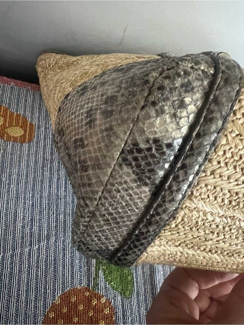 Coach 2013 Alexandra Straw Tote with Exotic Python Leather Trim - Picture 12 of 14